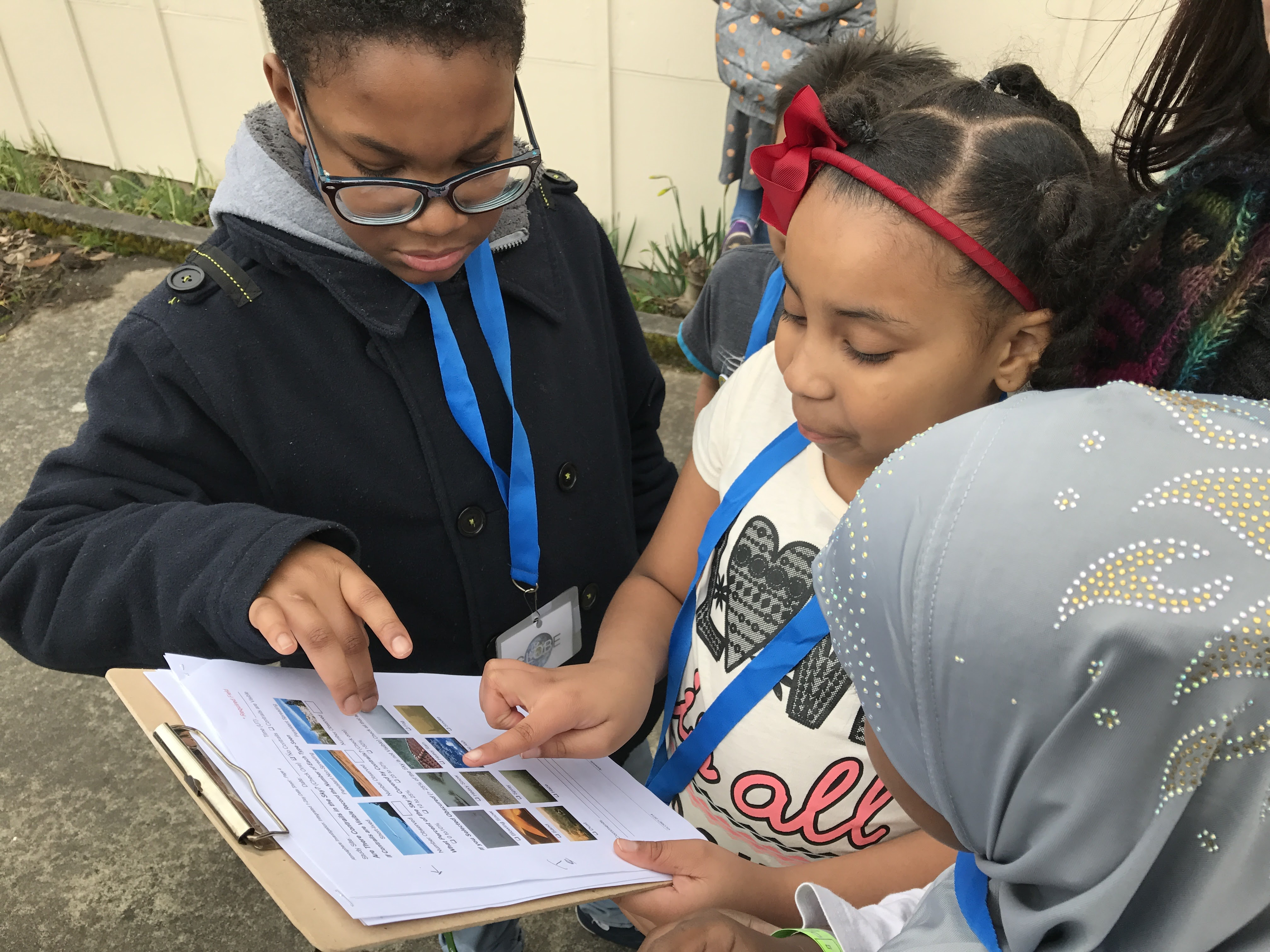 students making cloud observations