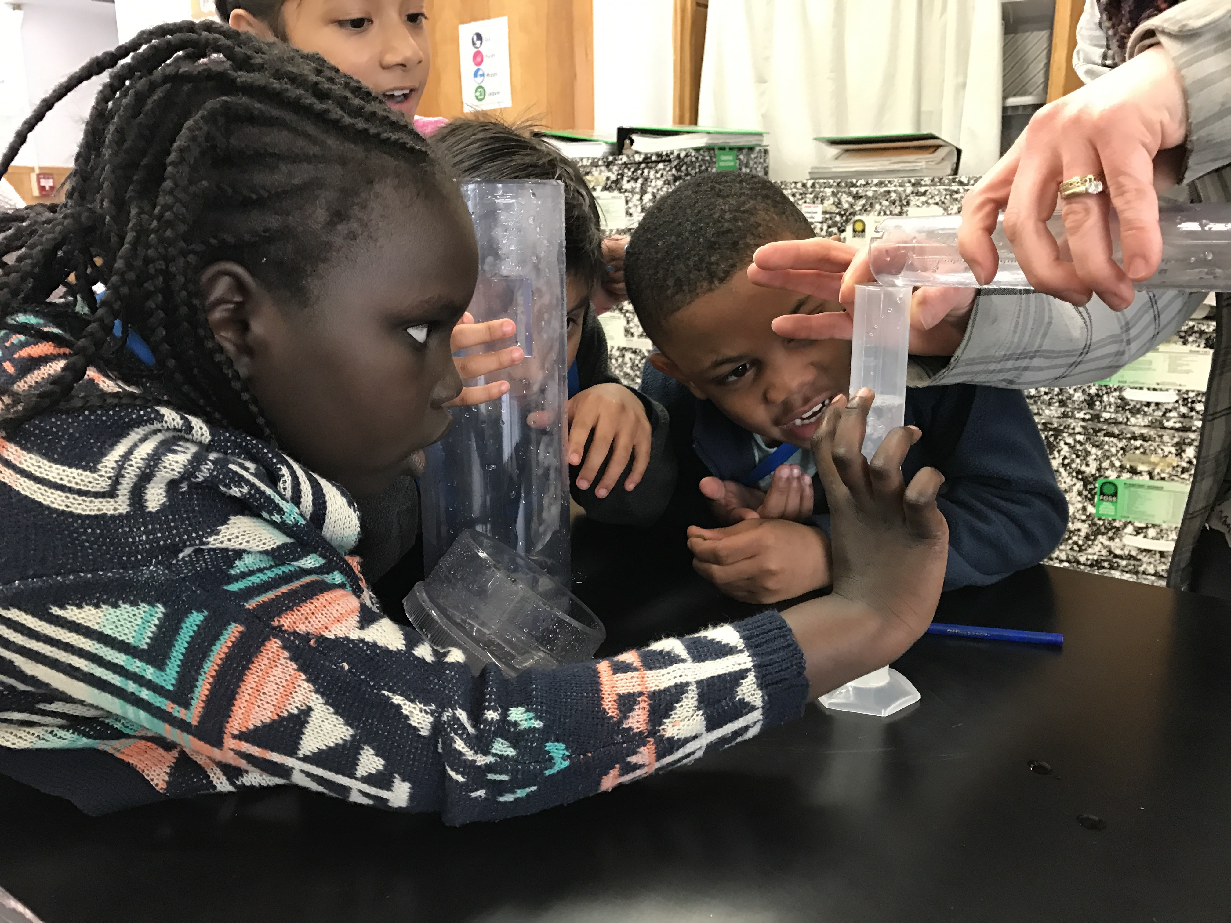 students making cloud observations